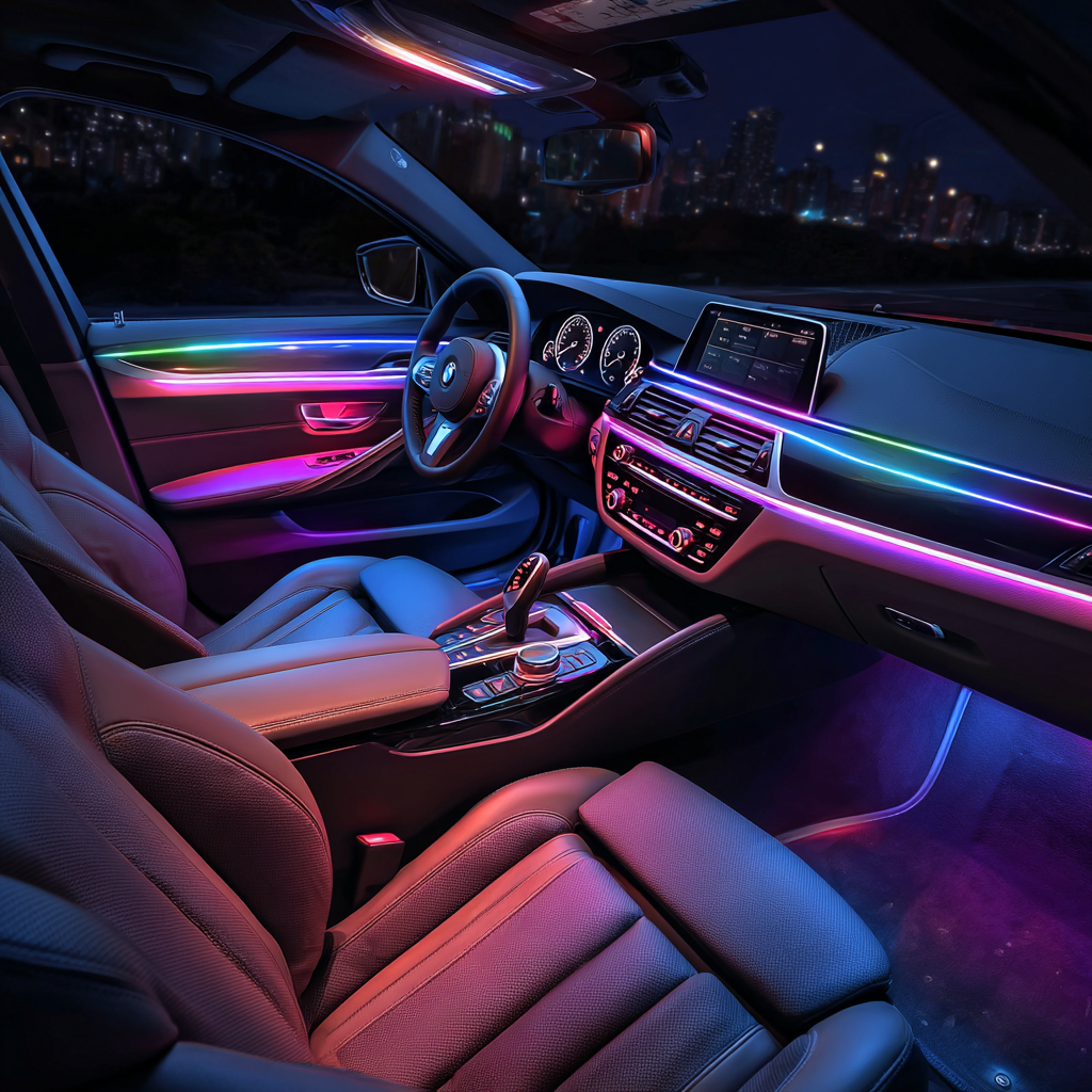 Multicolour Ambient Lighting Kit for LED Car Interior Light Strips