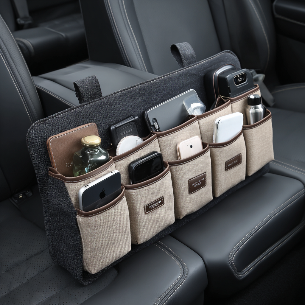 Backseat Storage Solution with Multi-Pocket Car Seat Organiser