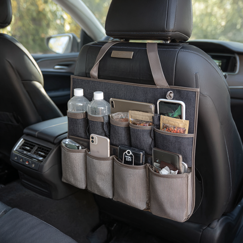 Backseat Storage Solution with Multi-Pocket Car Seat Organiser