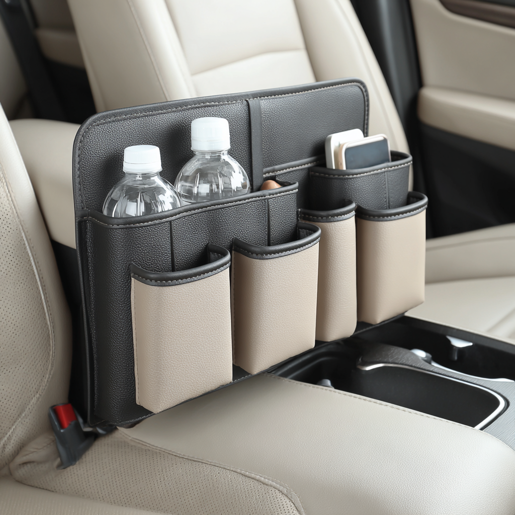 Backseat Storage Solution with Multi-Pocket Car Seat Organiser
