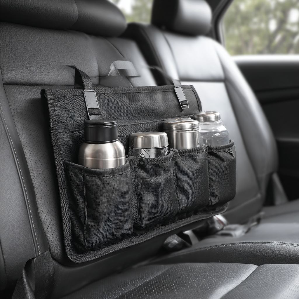Backseat Storage Solution with Multi-Pocket Car Seat Organiser