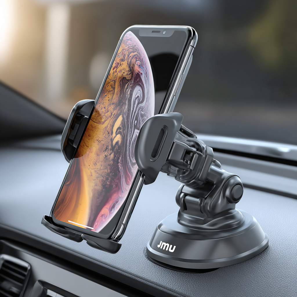 Universal Car Phone Mount: A holder for the dashboard and windscreen that can turn 360 degrees