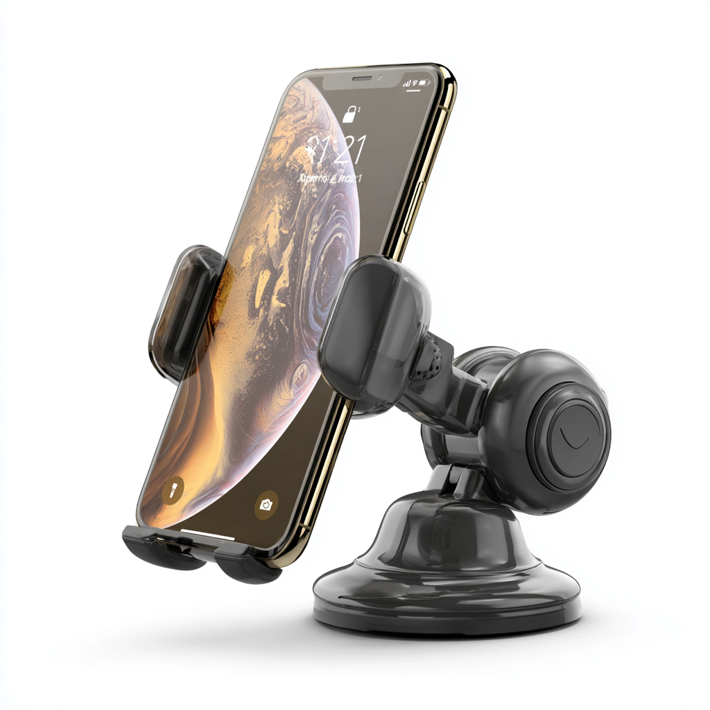 Universal Car Phone Mount: A holder for the dashboard and windscreen that can turn 360 degrees